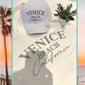 🆕Set Venice beach California hat and beach bag set